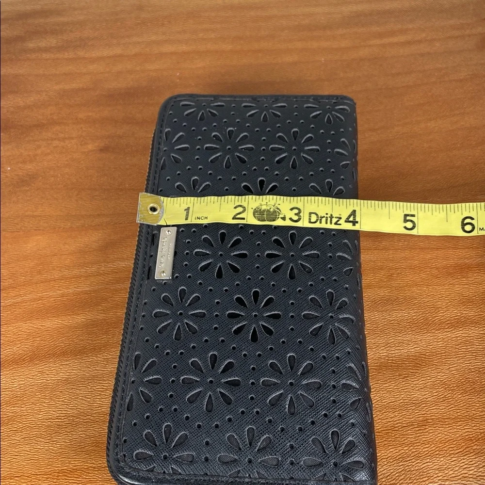 KATE SPADE New York Cedar Street Perforated Lacey Wallet Black Leather